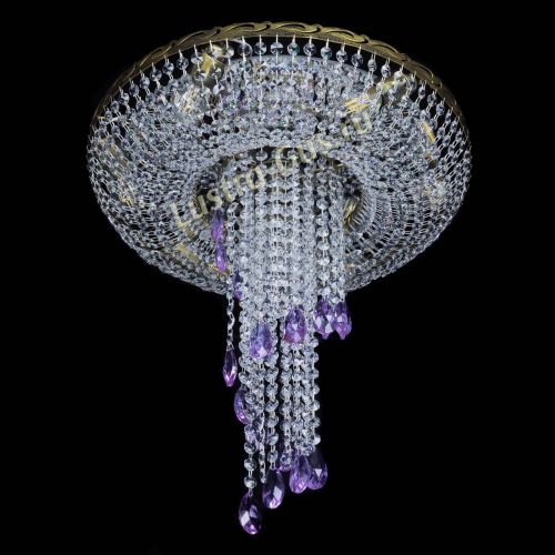 Люстра Диана №6 журавлик фиолетовая под бронзу  в Новокузнецке Гусь Хрустальный