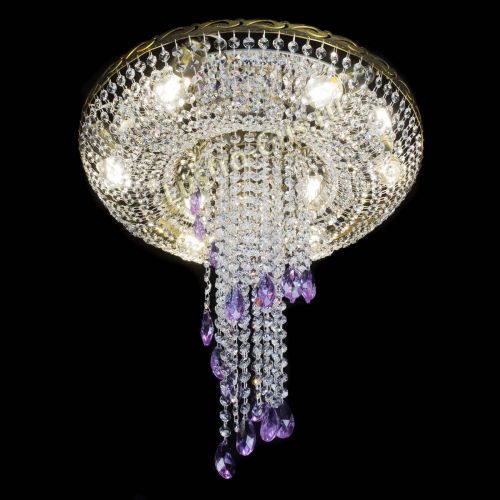 Люстра Диана №6 журавлик фиолетовая под бронзу  в Новокузнецке Гусь Хрустальный