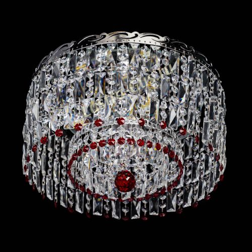 Люстра Диана Пластинка №3 красная в Новокузнецке Гусь Хрустальный