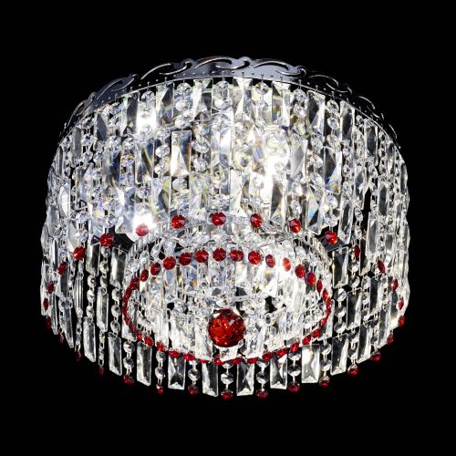 Люстра Диана Пластинка №3 красная в Новокузнецке Гусь Хрустальный