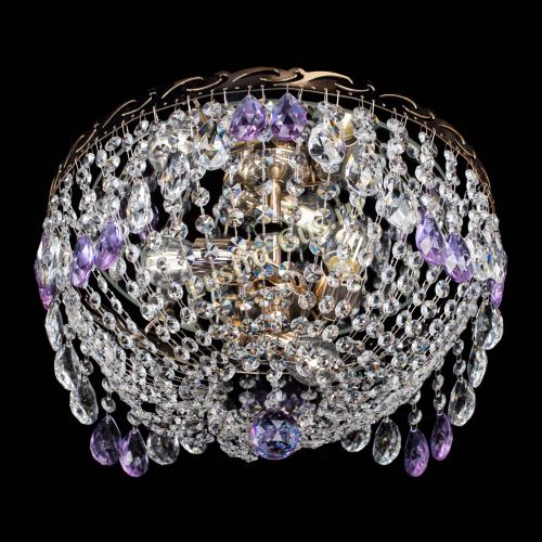 Люстра Диана журавлик фиолетовая в Новокузнецке Гусь Хрустальный