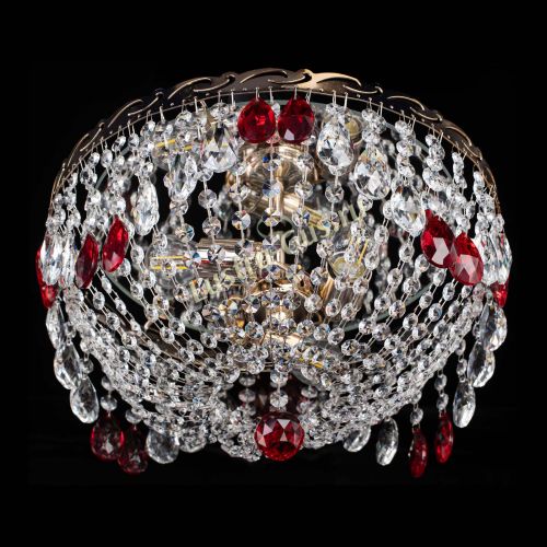 Люстра Диана журавлик красная в Новокузнецке Гусь Хрустальный