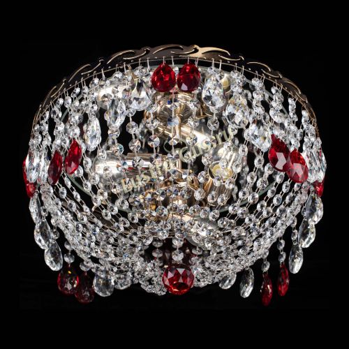 Люстра Диана журавлик красная в Новокузнецке Гусь Хрустальный