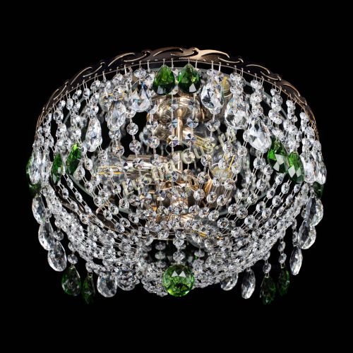 Люстра Диана журавлик зеленая в Новокузнецке Гусь Хрустальный