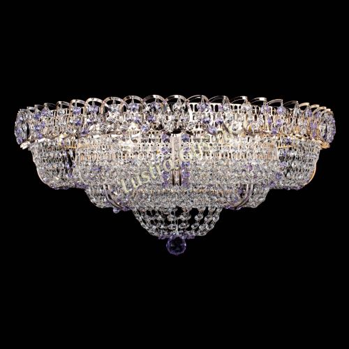 Люстра Двойное Кольцо Классика №6 фиолетовая в Новокузнецке Гусь Хрустальный