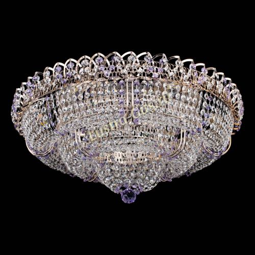 Люстра Двойное Кольцо Классика №6 фиолетовая в Новокузнецке Гусь Хрустальный