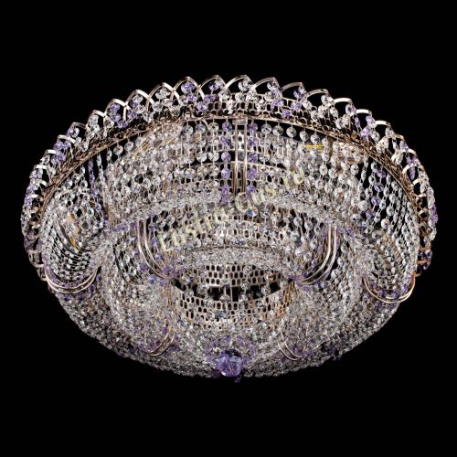 Люстра Двойное Кольцо Классика №6 фиолетовая в Новокузнецке Гусь Хрустальный