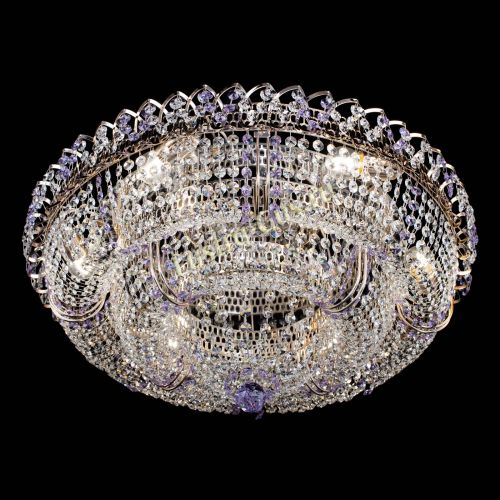 Люстра Двойное Кольцо Классика №6 фиолетовая в Новокузнецке Гусь Хрустальный