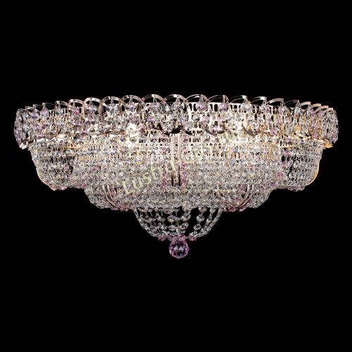 Люстра Двойное Кольцо Классика №6 розовая в Новокузнецке Гусь Хрустальный