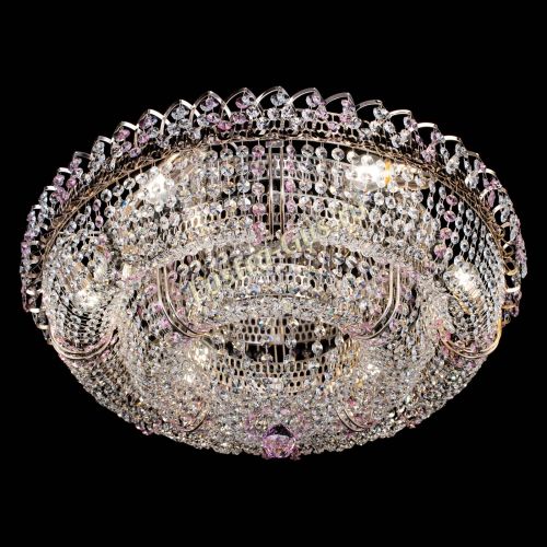 Люстра Двойное Кольцо Классика №6 розовая в Новокузнецке Гусь Хрустальный