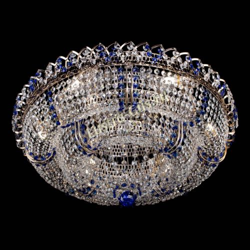 Люстра Двойное Кольцо Классика №6 синяя в Новокузнецке Гусь Хрустальный