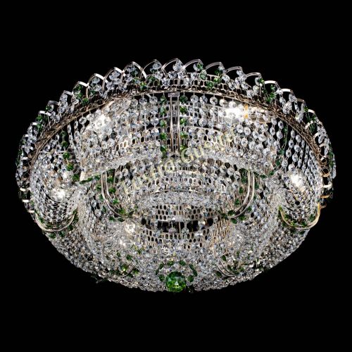 Люстра Двойное Кольцо Классика №6 зеленая в Новокузнецке Гусь Хрустальный