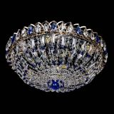 Люстра Двойной Купол 450 мм синий, цвет: золото, Люстры Гусь Хрустальный Люстра Двойной Купол 450 мм синий, цвет: золото, Люстры Гусь Хрустальный