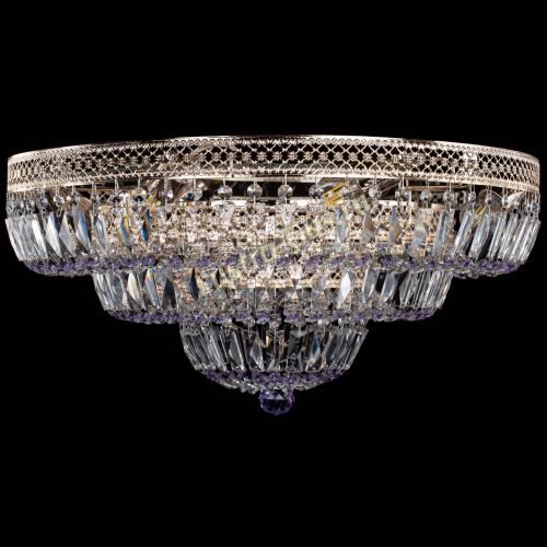 Люстра Двойное Кольцо Венеция фиолетовая в Новокузнецке Гусь Хрустальный