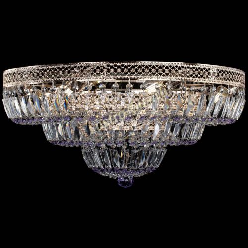 Люстра Двойное Кольцо Венеция фиолетовая в Новокузнецке Гусь Хрустальный