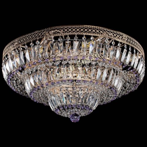 Люстра Двойное Кольцо Венеция фиолетовая в Новокузнецке Гусь Хрустальный