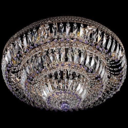 Люстра Двойное Кольцо Венеция фиолетовая в Новокузнецке Гусь Хрустальный