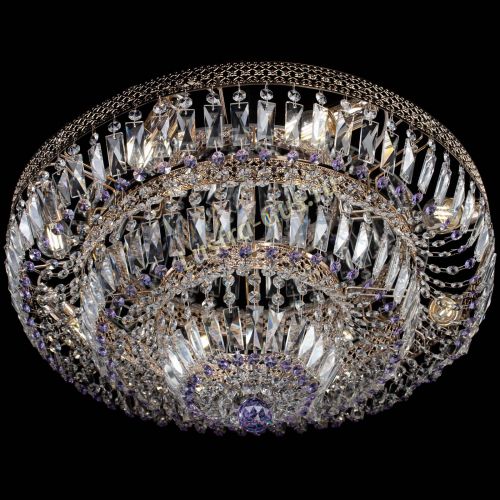 Люстра Двойное Кольцо Венеция фиолетовая в Новокузнецке Гусь Хрустальный