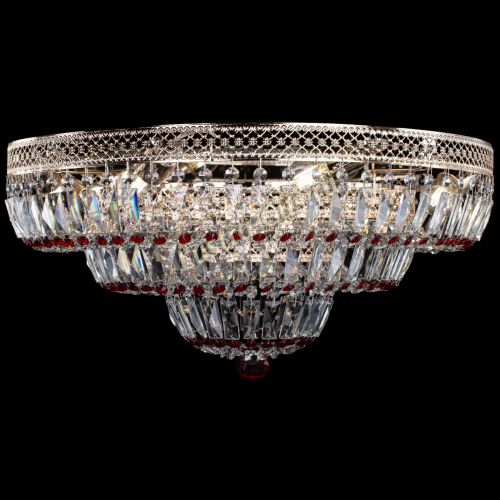 Люстра Двойное Кольцо Венеция красная в Новокузнецке Гусь Хрустальный