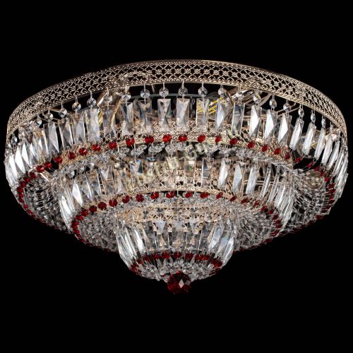 Люстра Двойное Кольцо Венеция красная в Новокузнецке Гусь Хрустальный