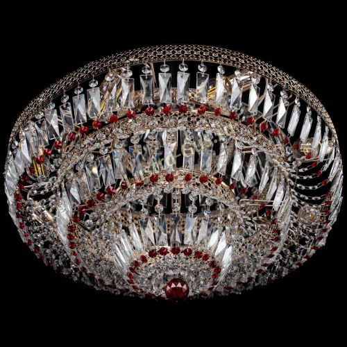 Люстра Двойное Кольцо Венеция красная в Новокузнецке Гусь Хрустальный