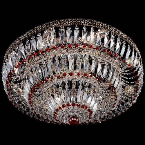 Люстра Двойное Кольцо Венеция красная в Новокузнецке Гусь Хрустальный