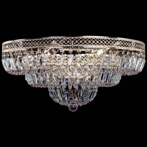 Люстра Двойное Кольцо Венеция розовая в Новокузнецке Гусь Хрустальный