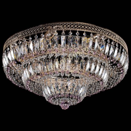 Люстра Двойное Кольцо Венеция розовая в Новокузнецке Гусь Хрустальный