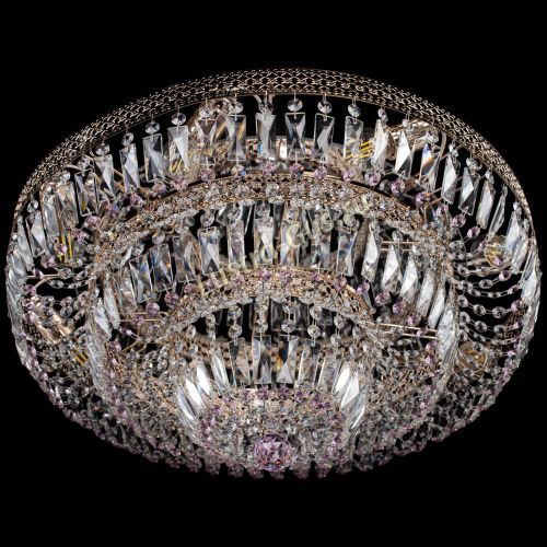 Люстра Двойное Кольцо Венеция розовая в Новокузнецке Гусь Хрустальный