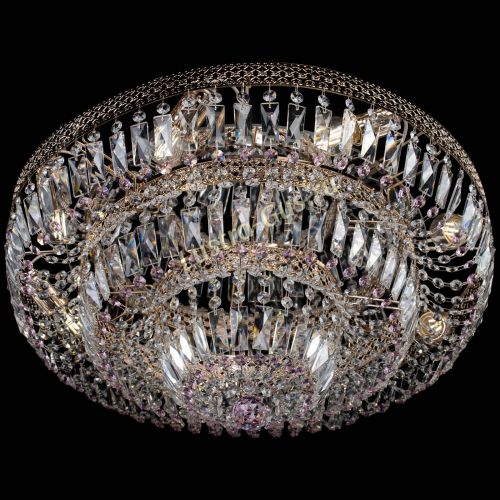 Люстра Двойное Кольцо Венеция розовая в Новокузнецке Гусь Хрустальный