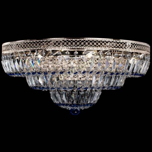 Люстра Двойное Кольцо Венеция синяя в Новокузнецке Гусь Хрустальный