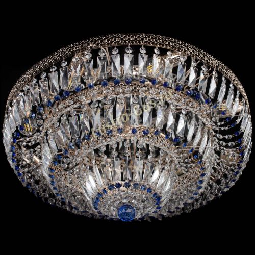 Люстра Двойное Кольцо Венеция синяя в Новокузнецке Гусь Хрустальный