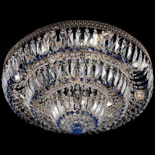 Люстра Двойное Кольцо Венеция синяя в Новокузнецке Гусь Хрустальный