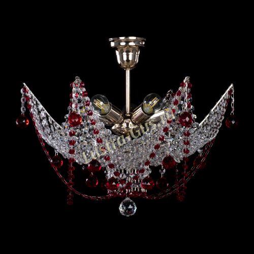 Люстра Элина №2 красная в Новокузнецке Гусь Хрустальный