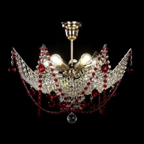 Люстра Элина №2 красная в Новокузнецке Гусь Хрустальный