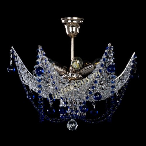 Люстра Элина №2 синяя в Новокузнецке Гусь Хрустальный