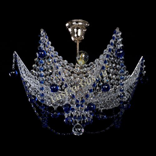 Люстра Элина №2 синяя в Новокузнецке Гусь Хрустальный