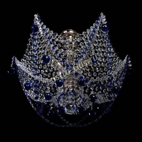 Люстра Элина №2 синяя в Новокузнецке Гусь Хрустальный