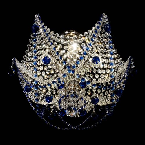 Люстра Элина №2 синяя в Новокузнецке Гусь Хрустальный