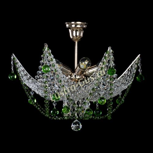 Люстра Элина №2 зеленая в Новокузнецке Гусь Хрустальный
