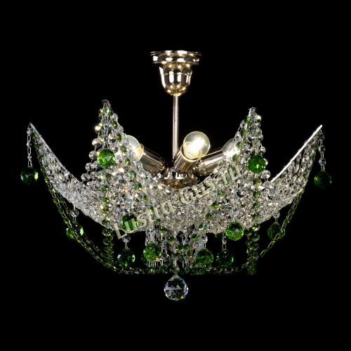 Люстра Элина №2 зеленая в Новокузнецке Гусь Хрустальный