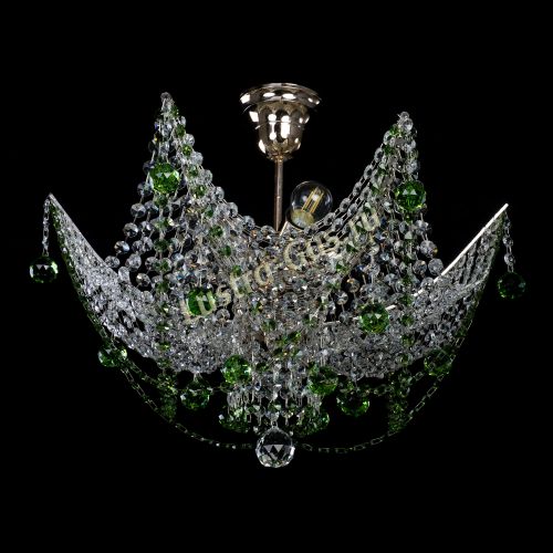 Люстра Элина №2 зеленая в Новокузнецке Гусь Хрустальный