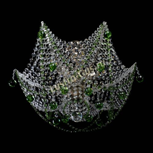 Люстра Элина №2 зеленая в Новокузнецке Гусь Хрустальный