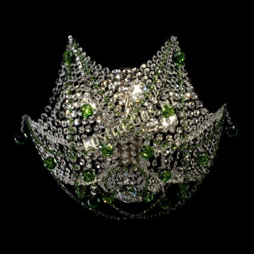 Люстра Элина №2 зеленая в Новокузнецке Гусь Хрустальный