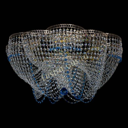 Люстра Есения голубая в Новокузнецке Гусь Хрустальный