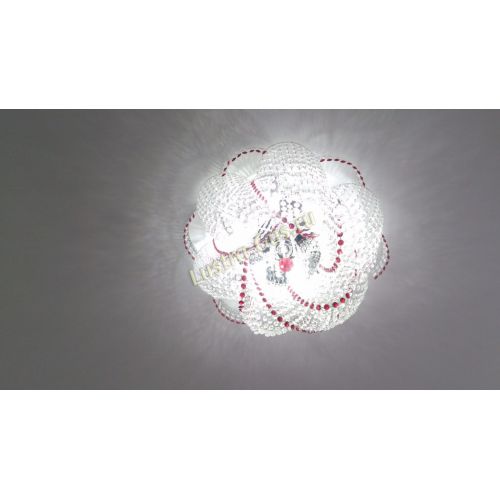 Люстра Есения красная в Новокузнецке Гусь Хрустальный