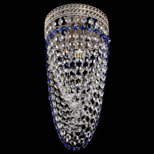 Люстра Флоренция №1 Водоворот синяя в Новокузнецке Гусь Хрустальный