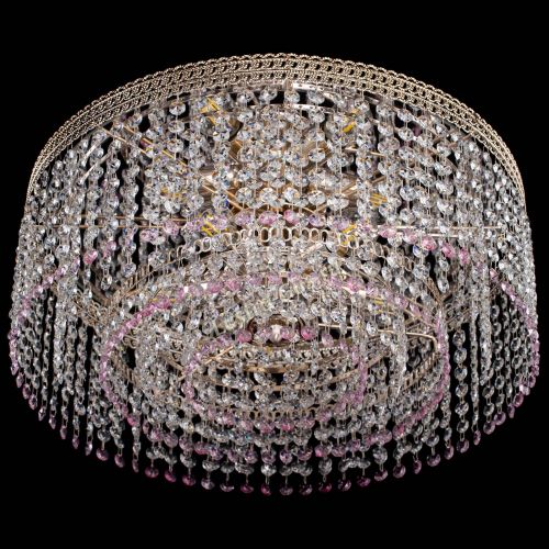 Люстра Флоренция капель оптикон розовая в Новокузнецке Гусь Хрустальный