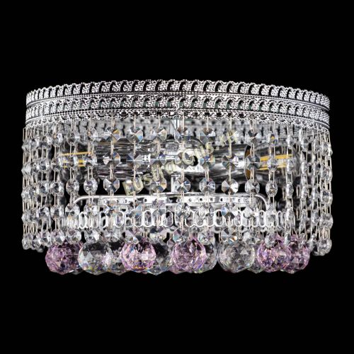 Люстра Флоренция шар №2 розовая в Новокузнецке Гусь Хрустальный