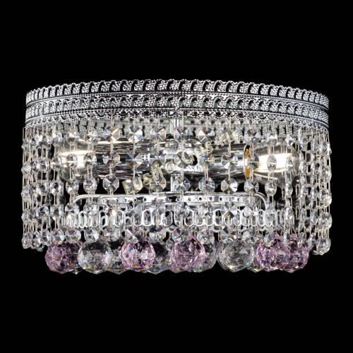 Люстра Флоренция шар №2 розовая в Новокузнецке Гусь Хрустальный